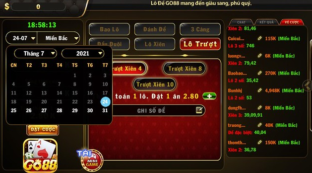 Lô xiên trượt có cách chơi tương tự như lô xiên